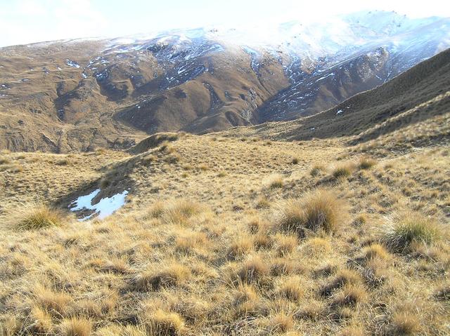 The confluence is just to the right of the snowbank in the middle of the photograph, looking west.