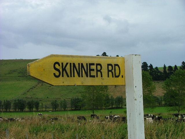 Road sign close to the confluence