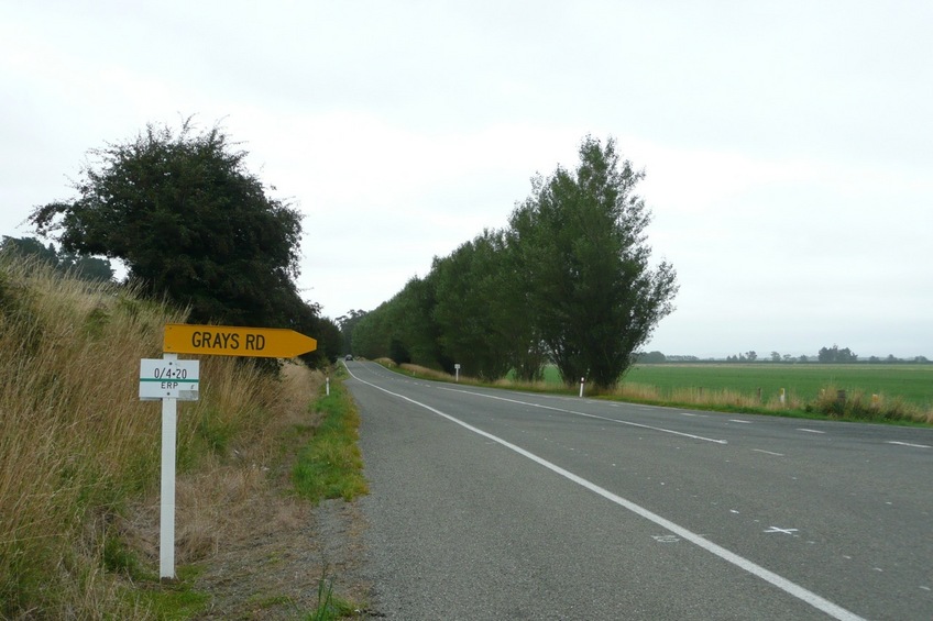 Road sign on SH83