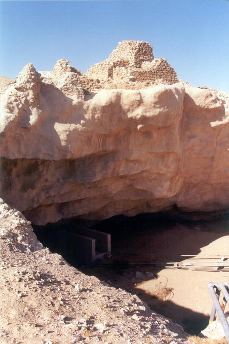 Remains of the tower at Ubar above the vital water hole