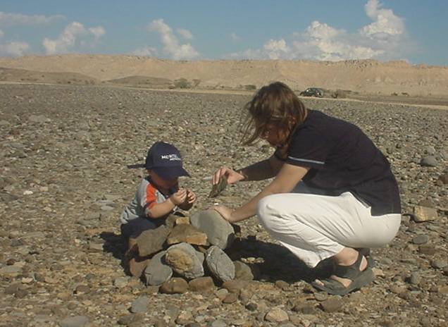 Martina and Alex marking the newly discovered confluence spot.