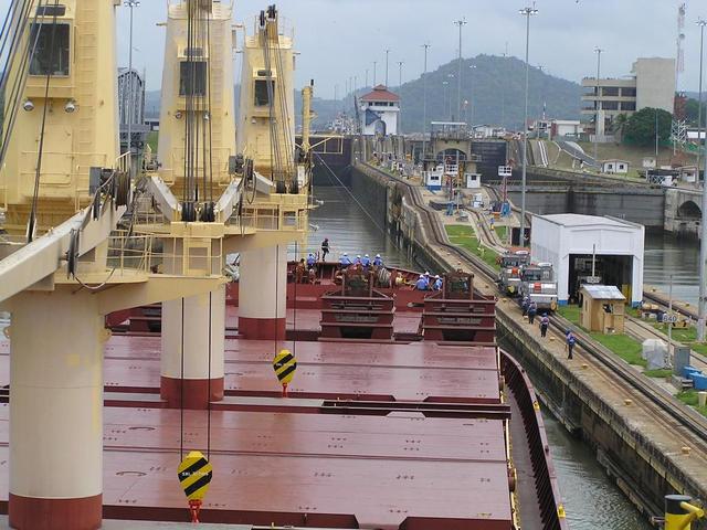 Entering the Miraflores Locks