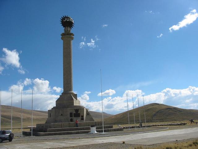 Nearby monument to the battle of Junin