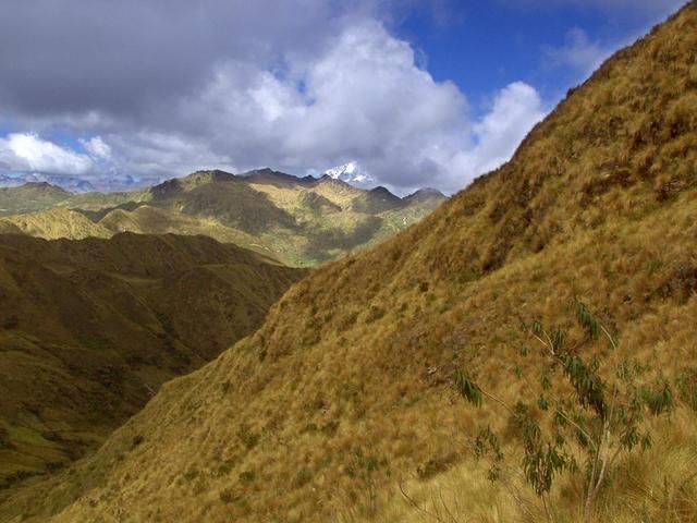 South - Glacier covered mountain range in distance