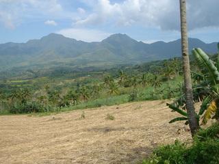 #1: View across valley t point on the far hillside somewhere right of centre.