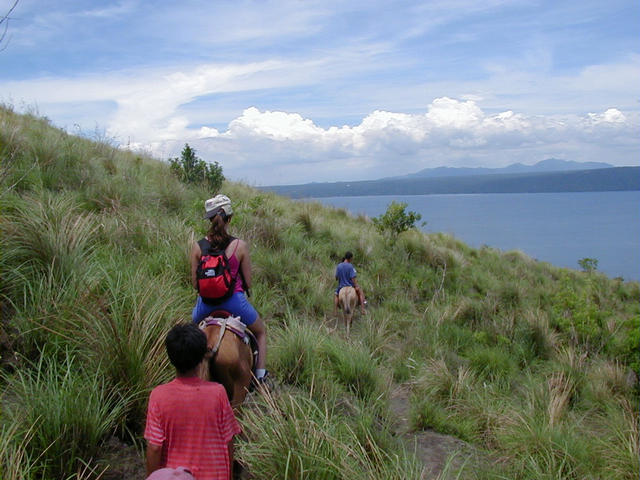 Heading back after the visiting the confluence. It is easy terrain to hike, but the horses are welcome in the heat!