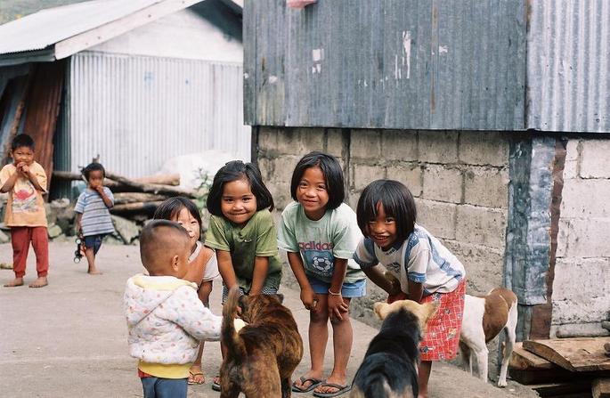 Village children dancing for me.