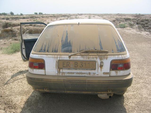 Our Toyota parked at a distance of 600m