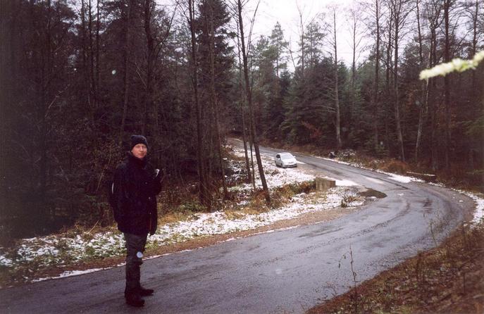 End of my route - at a small bridge on the road from Bronkowice