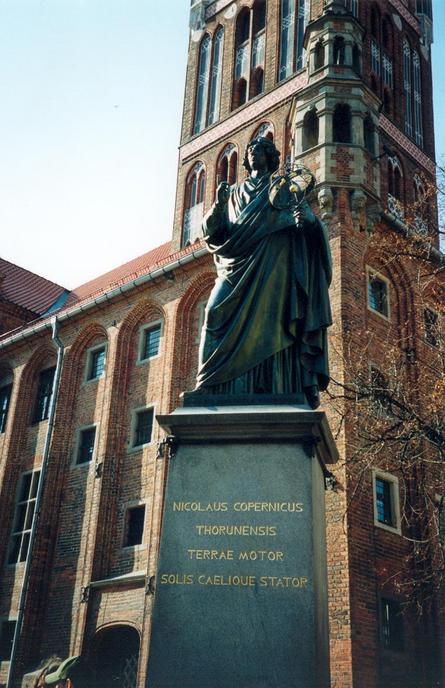 Nicolaus Copernicus monument in the Old Market square in front of the Old Town Hall