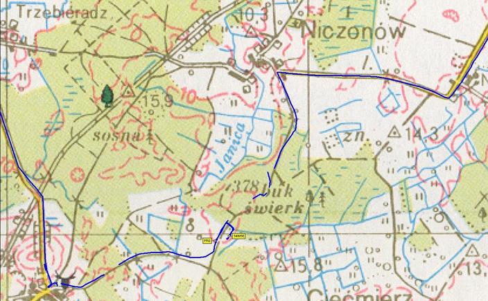 Detailed track on the map (© PPWK 1997)