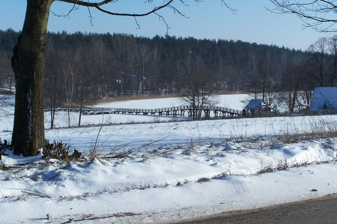 Wooden footbridge in Wydminy