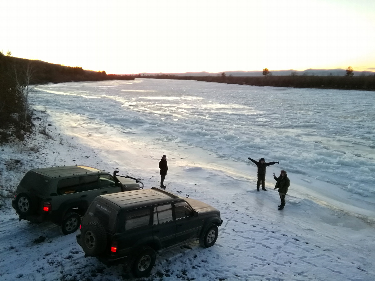 At the Onon riverbank, turn to the goal / На берегу реки Онон, отворот на точку