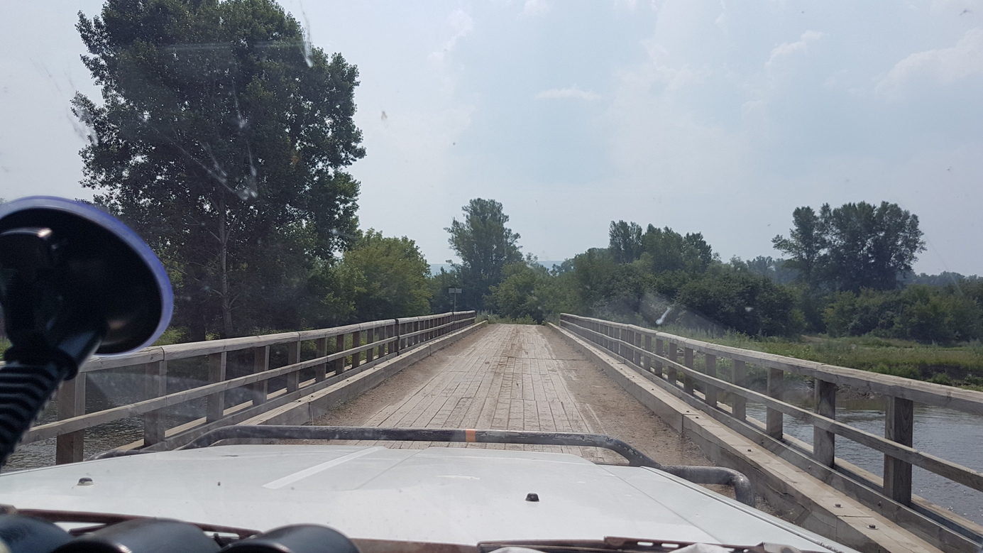 approach by crossing bridge over Anuy river