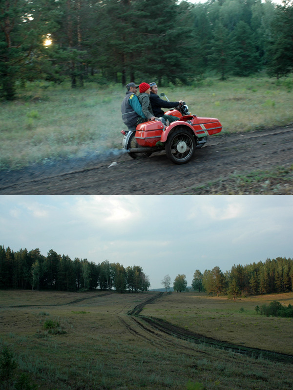 Dirt road and locals/Дорога к точке и местные