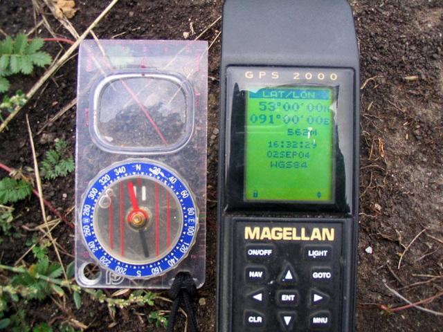 The GPS with the point displayed