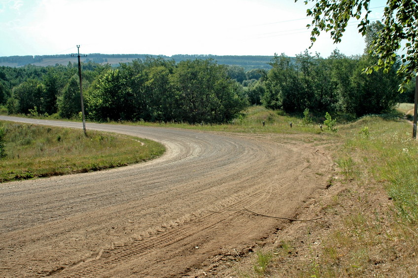 Road turn, walking start