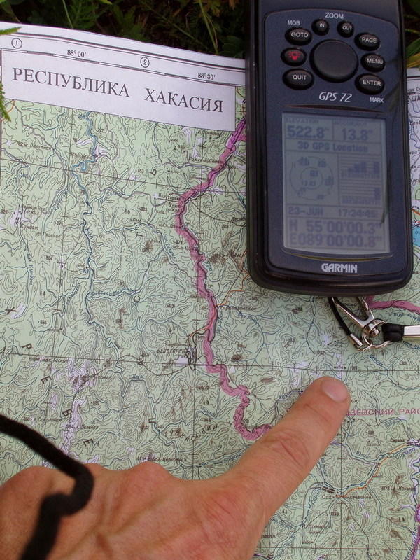 GPS reading and the map