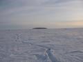 #5: View to the South and our track across snowy field