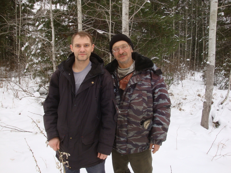 Антон и Алексей на просеке / Anton and Alexey on loggers' path