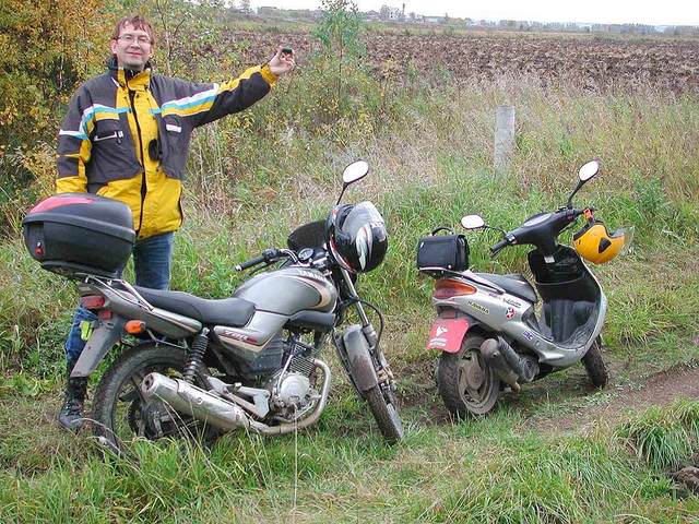 Visitor and bikes