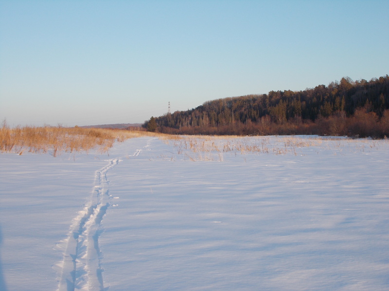Лыжные следы от конфлюенции/Ski trace from the confluence