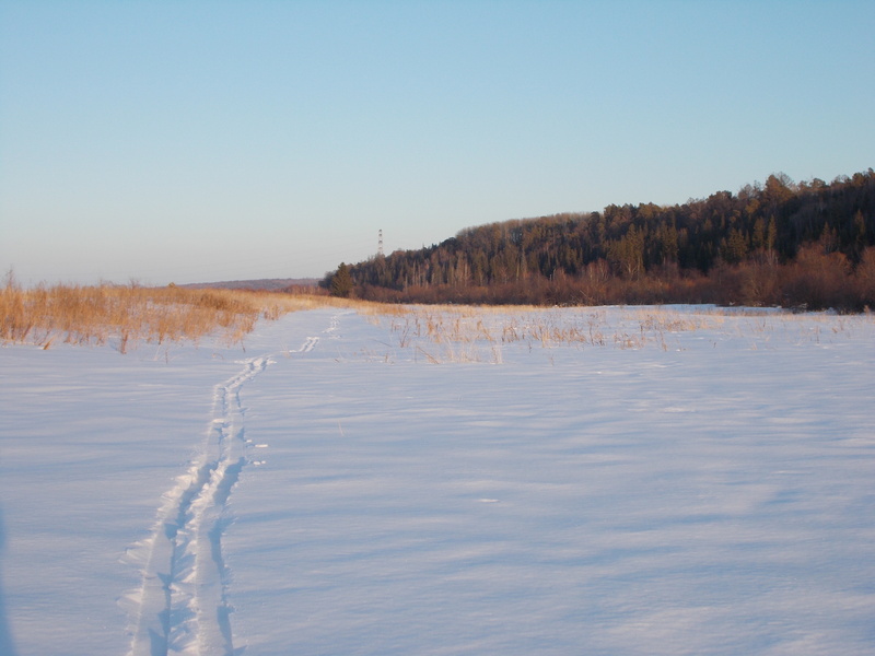 Лыжные следы от конфлюенции/Ski trace from the confluence