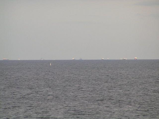 ships at anchor off St. Petersburg