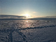 #5: Вышел на лёд. Вид на точку (запад). / Start walking on ice. View to the CP (West)
