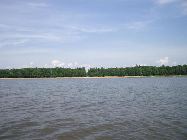 View to the North: the beach and some wood behind