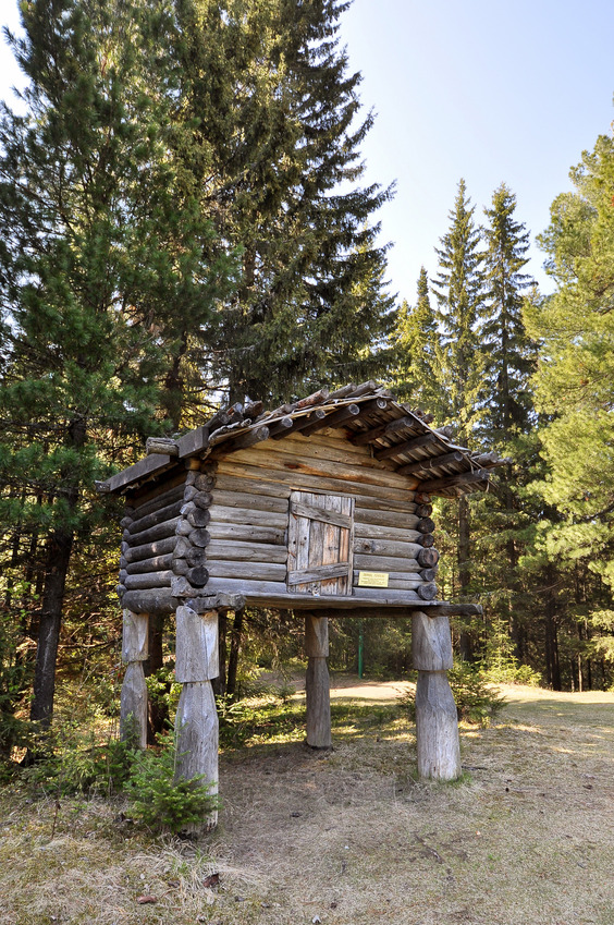 Khanty sacred storage shed in the ethnographic open-air museum "Torum Maa"