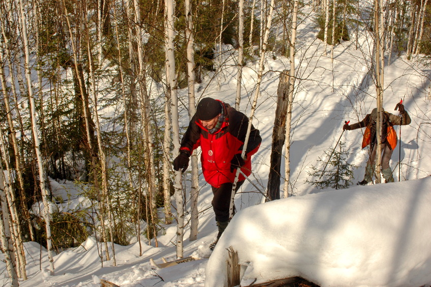 Maxim and Rainer on the last ascend to the CP / Максим и Райнер на последнем подъёме