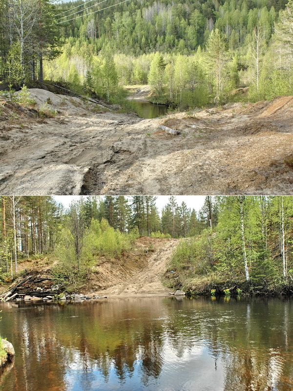  View to the river at the ford's place/Вид на брод (внизу - с левого берега)