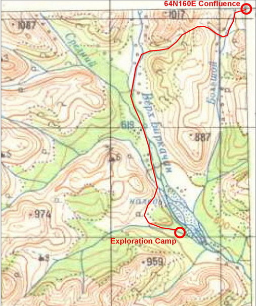 The map and the route taken