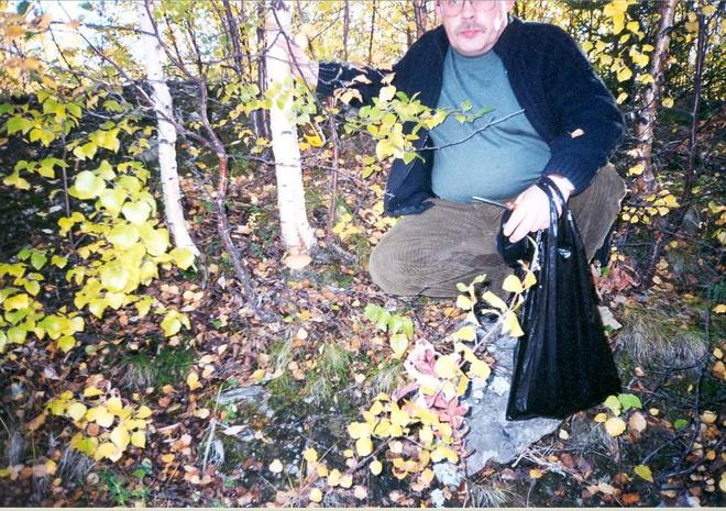 Collecting mushrooms