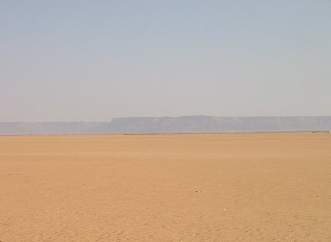 The view to the NE showing the Tuwayq escarpment in the distance