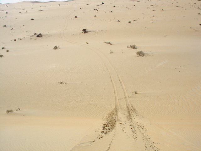 Looking back downhill