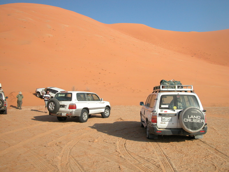 View from the foot of the dune: The Confluence is very close to the center of the photo, about 1/3 of the way up the hill