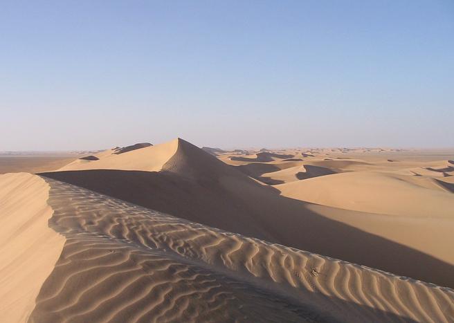 Strips of broken up sand dunes