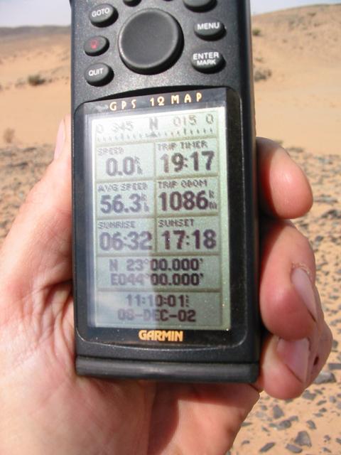 The GPS reading