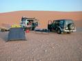 #10: Our campsite in the red Dahnā' dunes.