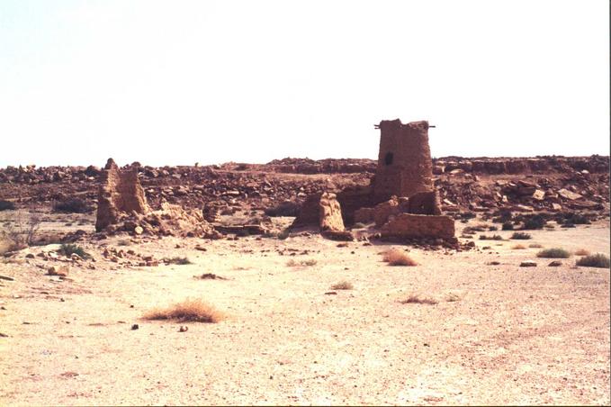 Remains of a farm in mud construction