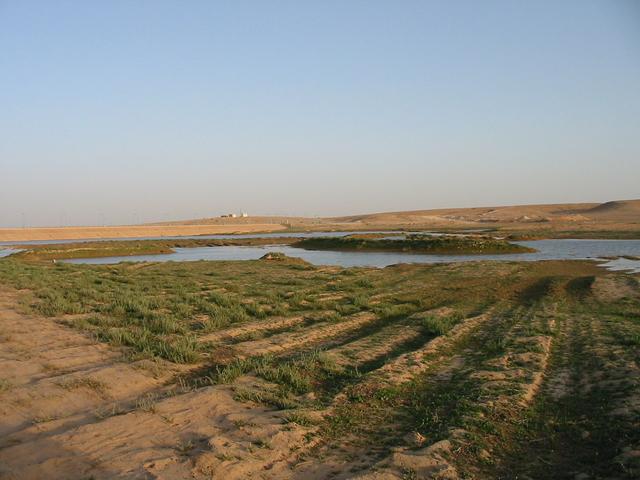 A dam with real water rather than a mirage.