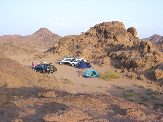 Camp in the jabals near al-Batrā'