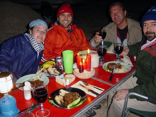 Gastronomic dinner under the starry sky.