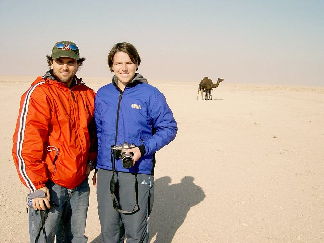 First encounter with a camel for Jean-Michel and Providence