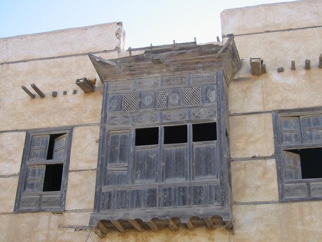 Woodwork on abandoned home in al-Wajh seafront