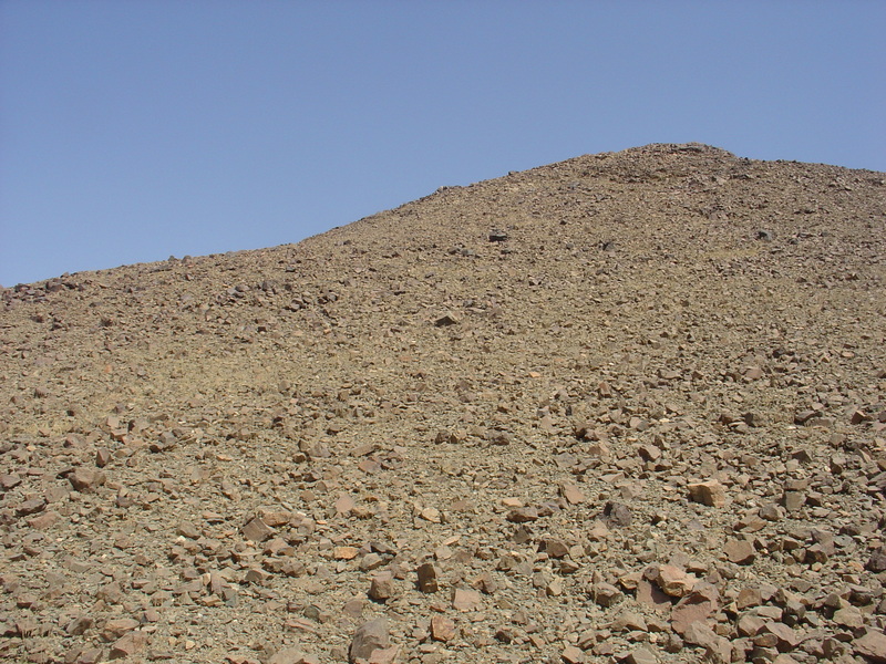 Overall view of the site from 100 m below