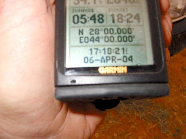 The GPS reading.