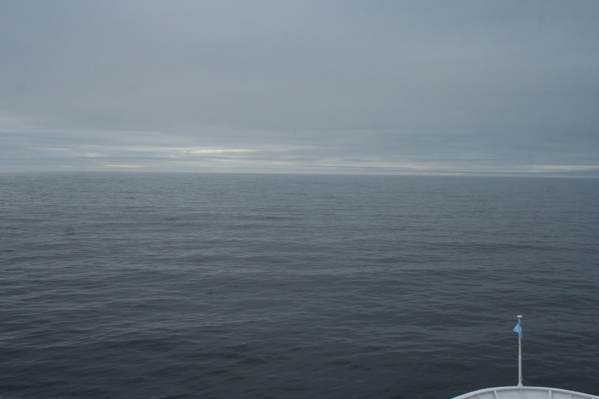 Looking east over the bow of the NGS Explorer